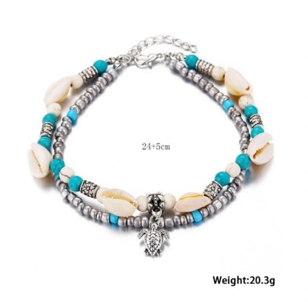 Bohemian Hawaiian Sea Tortoise Anklet - Picture 4 of 6